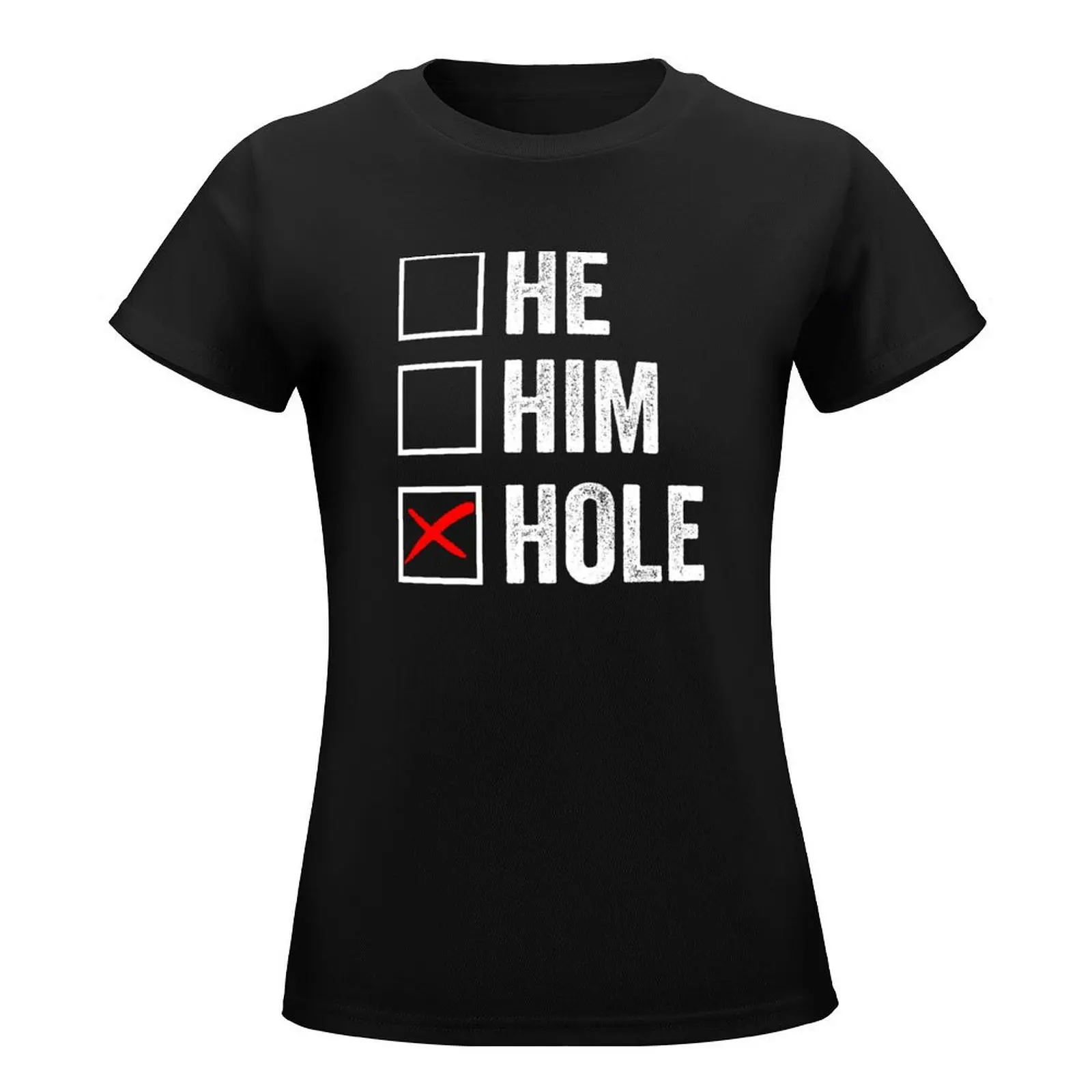 Funny Sarcastic Quote: he him hole T-Shirt customizeds summer tops plus sizes t-shirt dress for Women sexy