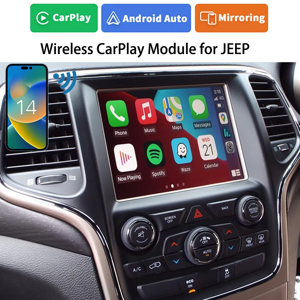 iCarPlay Apple Map GPS CarPlay Android Auto Интерфейс для Uconnect 8,4 дюйма Jeep Compass Renegade Wrangler