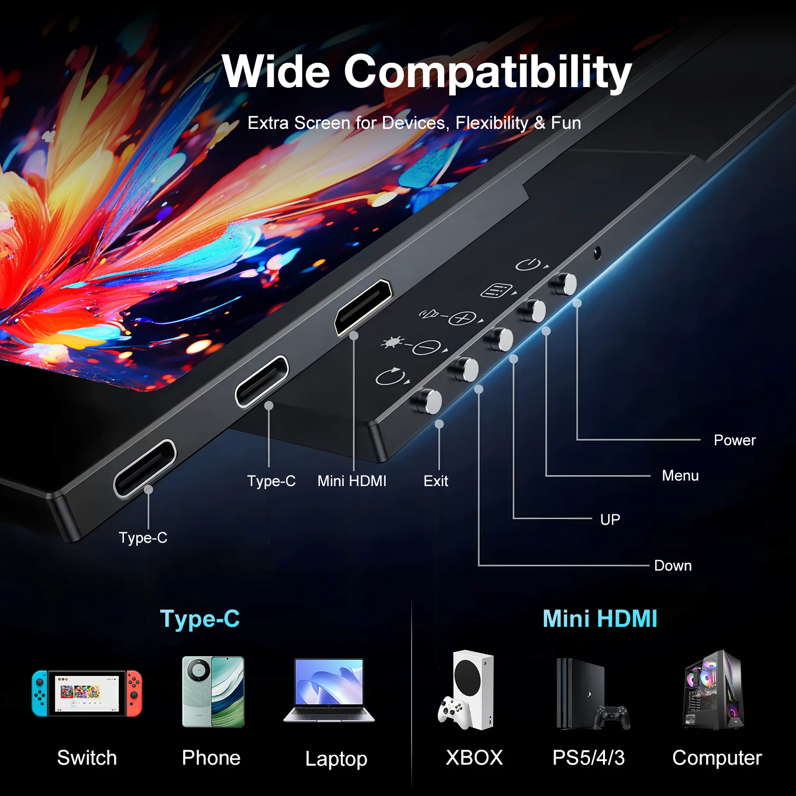 14 inch Portable Monitor OLED 3K 120Hz 2880*1800 Low Blue Light