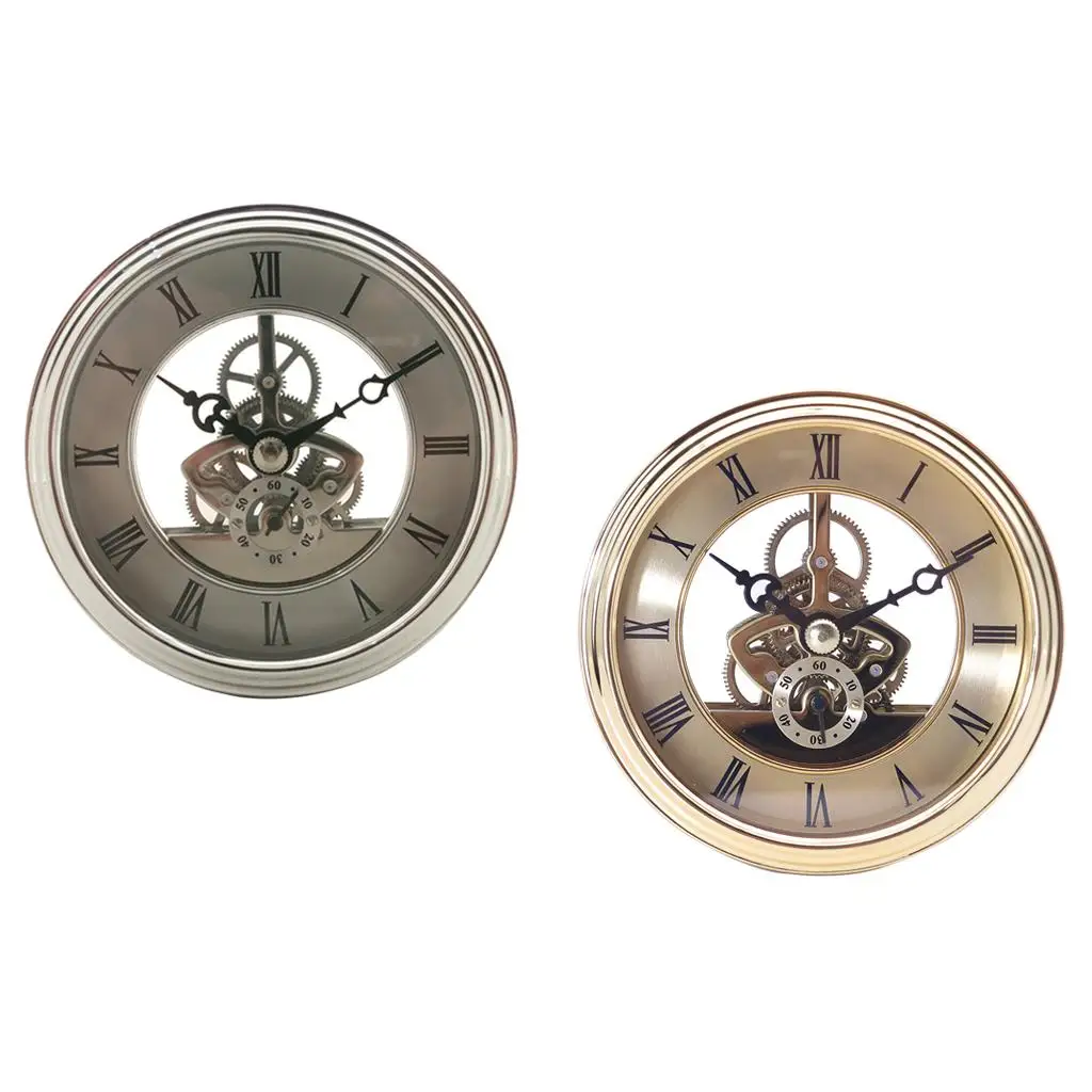 Roman Numeral Skeleton Quartz Clock Insert Clear Lens DIY Clockwork Spare Parts for Craft Projects