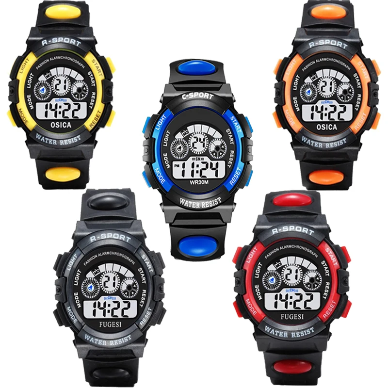 Children\'s  Luminous Electronic Watches LED Colorful Waterproof Digital Sports Watches for Boys Girls Creative Kids Clock Gift