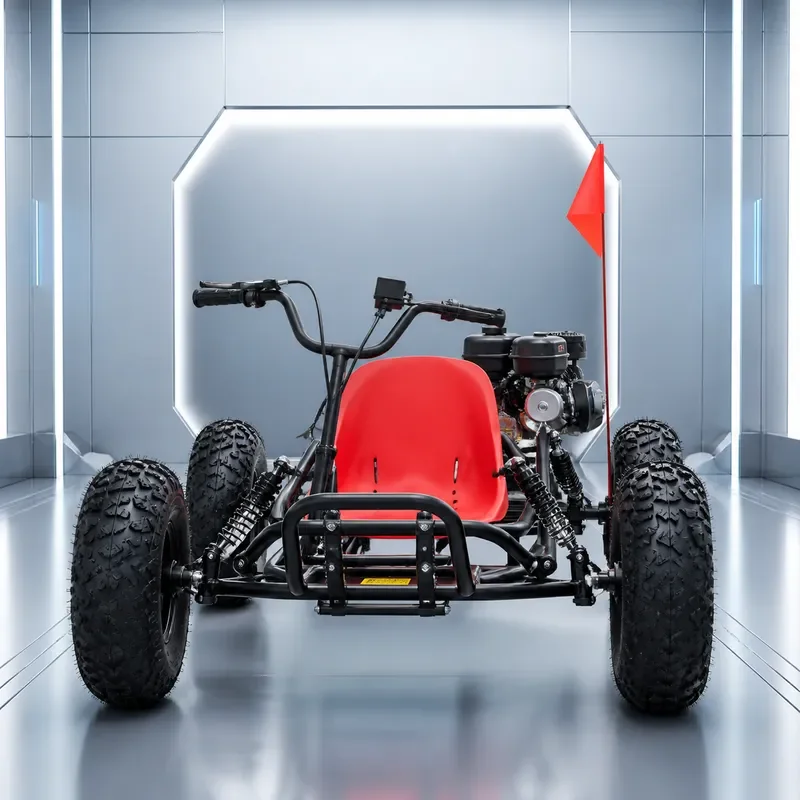 Off Road Kart Outdoor Two Stroke 6 Inch Red Adult Fuel Drift Car ATV