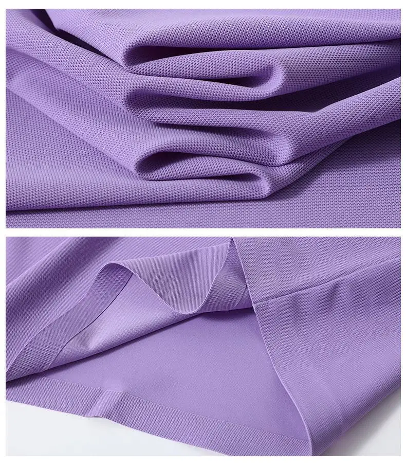 Neues Sommer-Eisseide-POLO-Shirt Kurzarm Professionelles T-Shirt Nahtlos Weich Hochwertig Einfarbig Firmen-Gruppenuniform – Detail 11