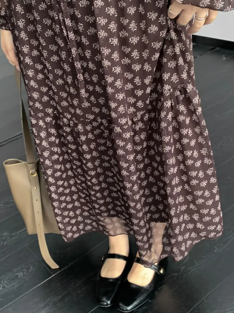 Oversize Herbst Druck Flora Hemd Kleid Frauen Koreanische Lose Langarm Damen Kleider Vestidos