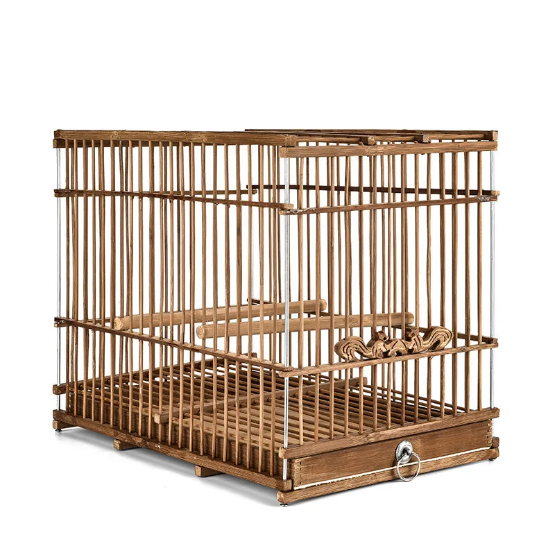 

Small Bamboo Woven Bird Cage Portable Lightweight Outdoor Bird Carrier Travel Cage for Finch Canary Travel Portable Birdcage