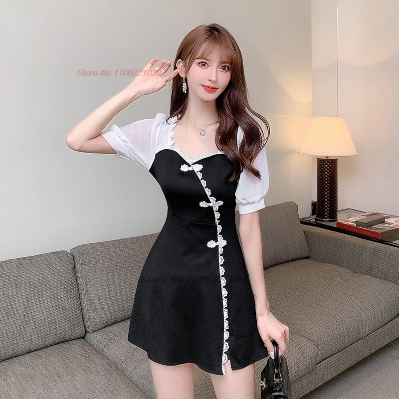 2025 chinese nightclub dress improved cheongsam dress mesh patchwork qipao dress+shorts hotel spa work dress beauty uniform