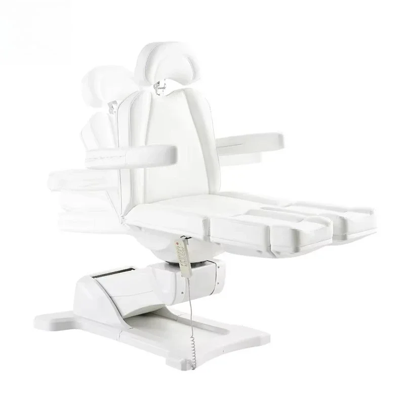 #Luxury White Electric Spa Bed with Adjustable Leg Support for Beauty Salons
