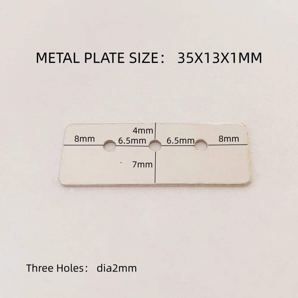 

Steel Plate 50pcs/pack 35x13x1mm Steel Sheet Three Small Hole Special Packing Box Accessories Block Steel Sheet NOT magnet