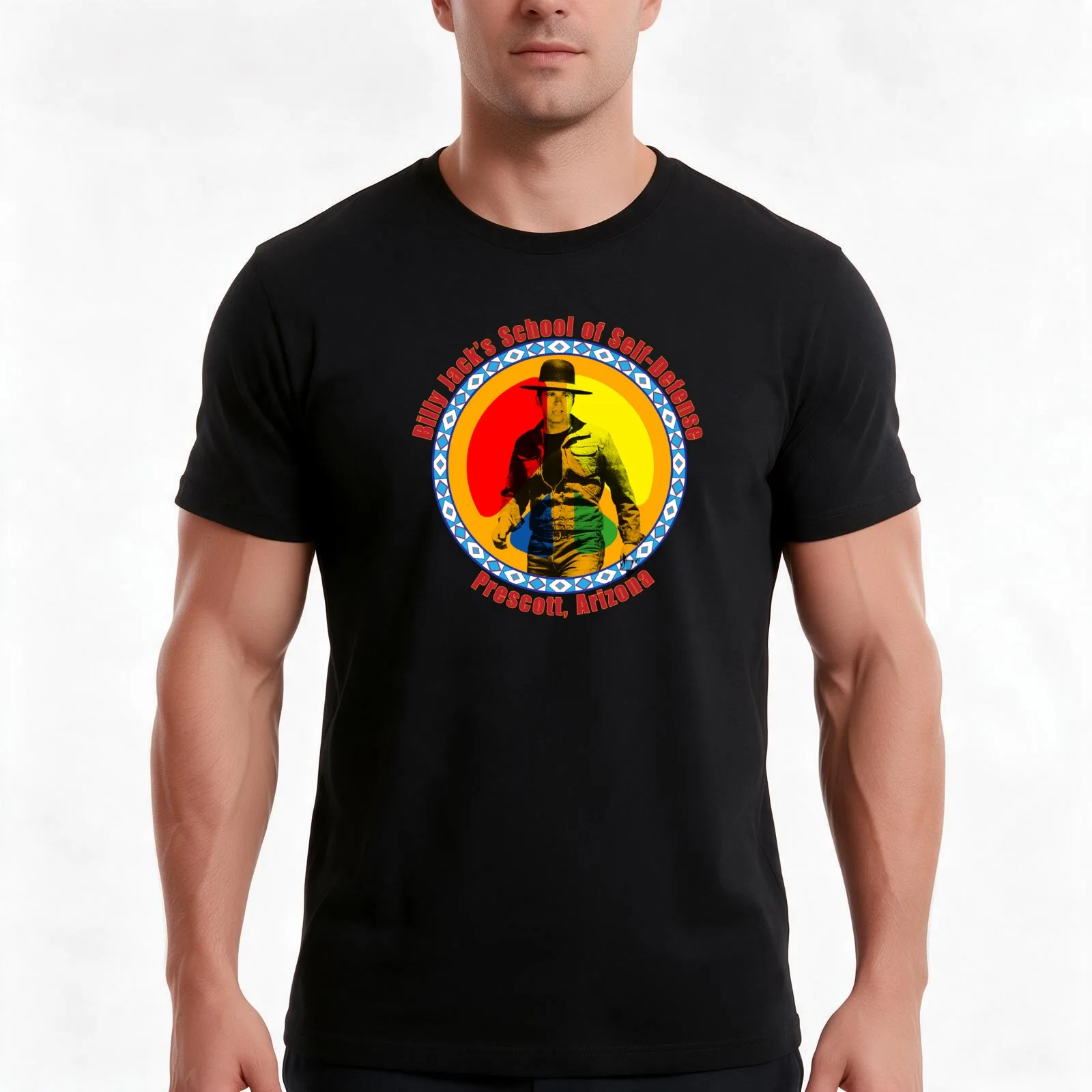 Billy Jack's School of Self Defense T-Shirt, Summer Casual Cotton Tee, Oversized Streetwear Tops, Vintage Graphic Print