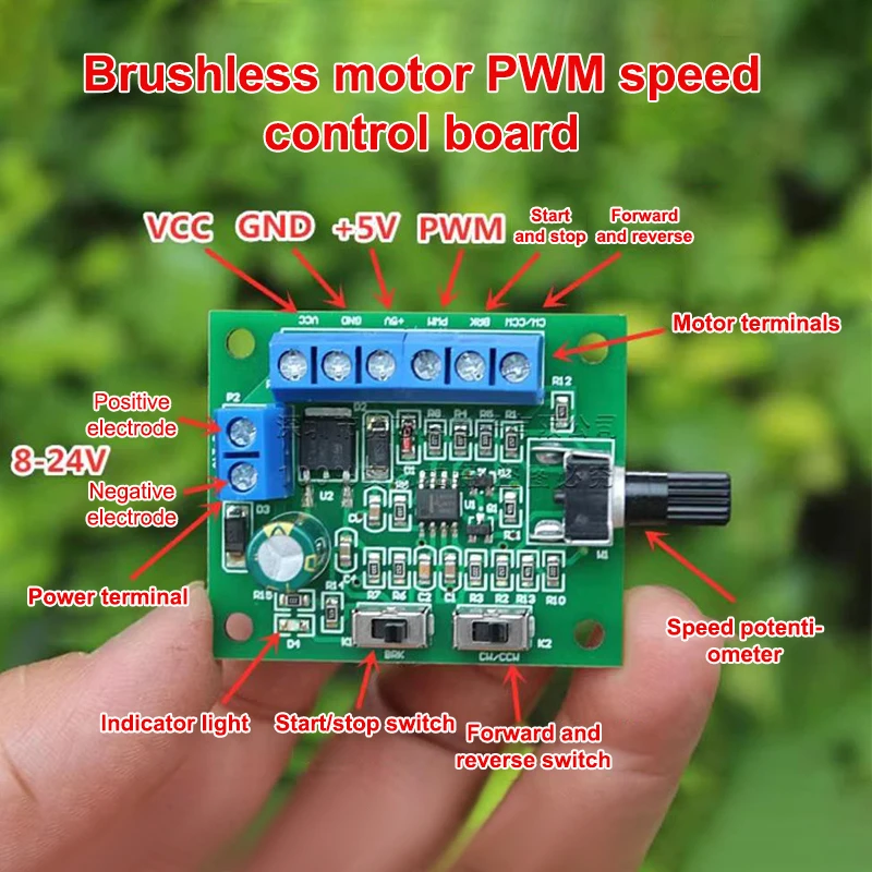 ブラシレスDCモータースピードコントローラードライバー、前後制御ボード、レギュレータードライバー、18khz-24v