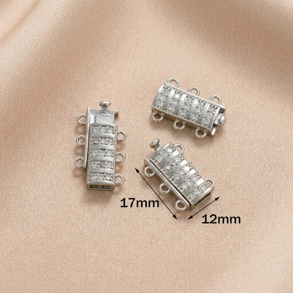 1pcs 14K Gold Plated Metal Connector Fastener Clasps Locks with Zircon For DIY Bracelets Necklaces Jewelry Making Accessories view 2
