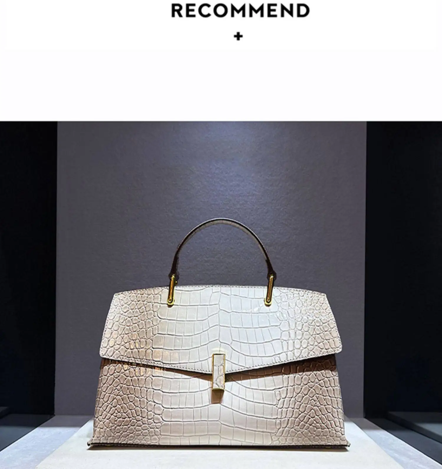 

Luxury Glossy Crocodile Pattern Shell Handbag 2026 New Style Crossbody Tote Bag Trendy Lock Design Large Capacity Elegant Crossb
