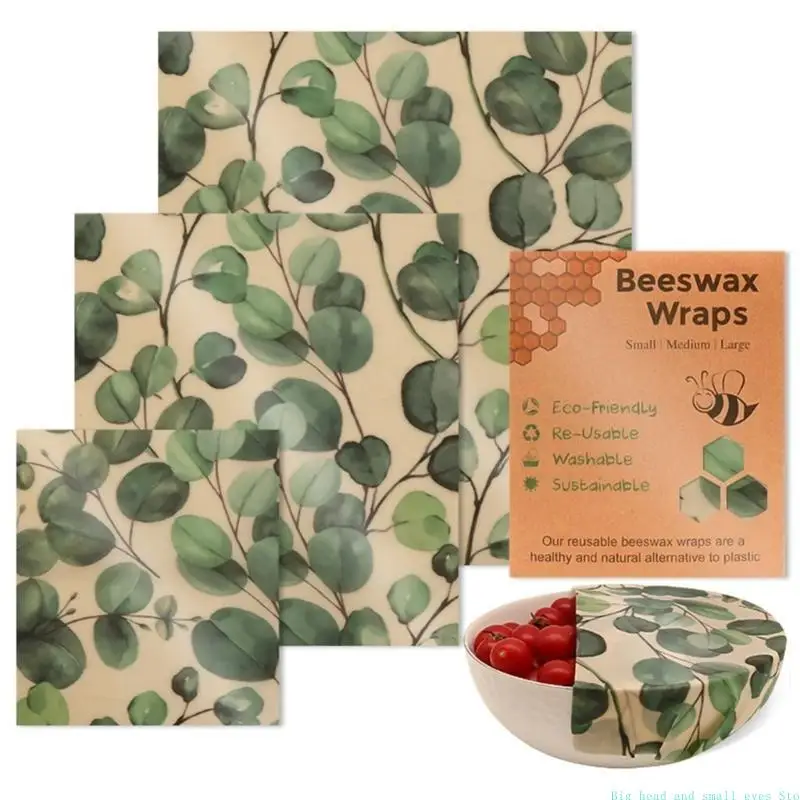 581C Multipurpose Wraps 3 Count Beeswaxs Coated Cotton for Kitchen Supplies