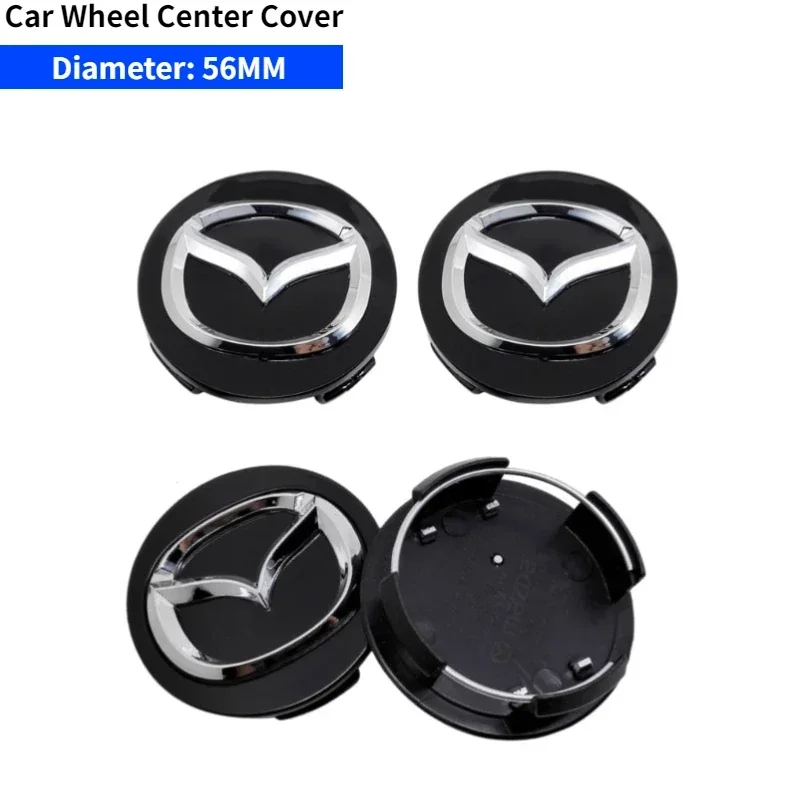 52/56/60mm Car Tire Center Hub Caps Emblem Covers for Mazda Atenza MX3 CX3 CX5 2 3 6 323 626 RX8 RX7 Protege Axela Speed