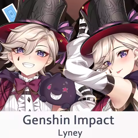 Genshin Impact Lyney Dakimakura 2WAY Hugging Body Pillow Case Anime Otaku Pillow Cushion Cover Xmas Gifts