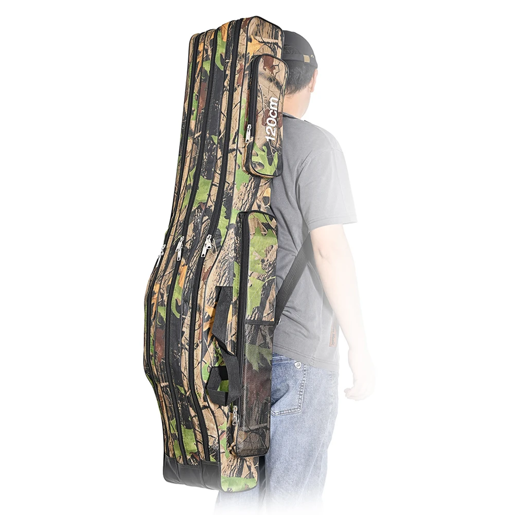 

3-слойная сумка для хранения удочки, водонепроницаемый складной рюкзак для рыболовных снастей, большой емкости, многофункциональный для рыбалки на открытом воздухе