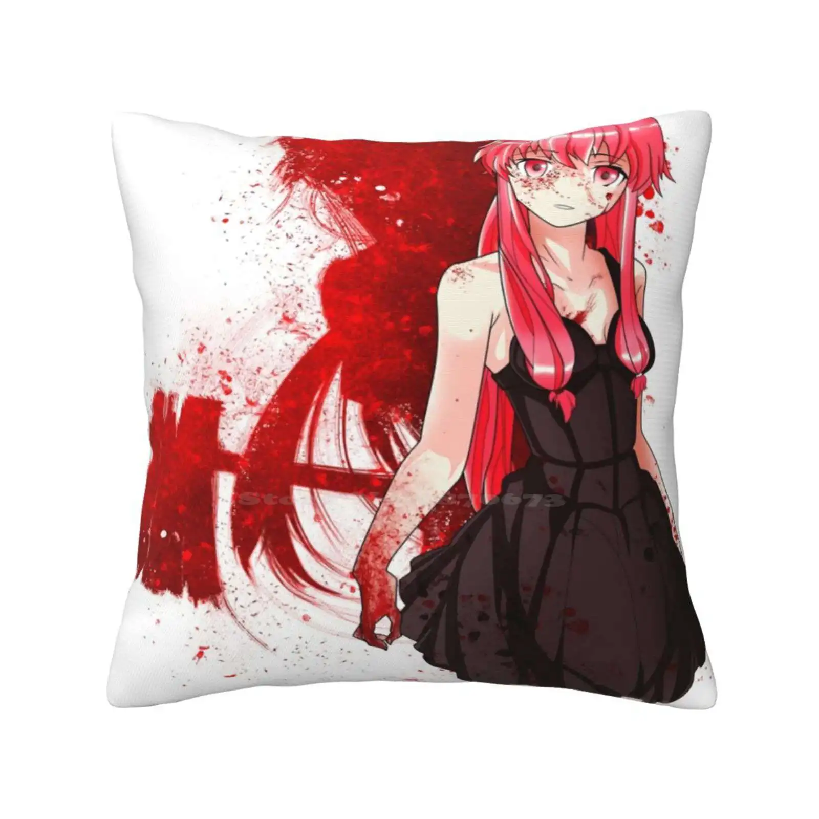 Mirai Nikki Pillowslip Pillowcase Mirai Nikki Yuno Sangre Blood Anime Gasai Amano Waifu Husbando Boku No Hero