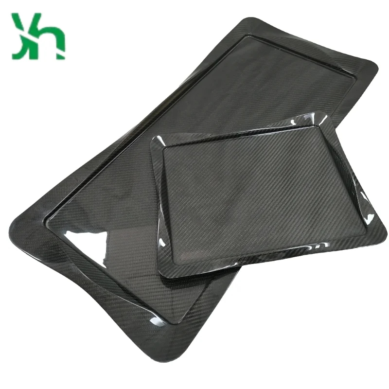 Bandeja para servir de fibra de carbono seca 3K, patrón de tejido de sarga, placa liviana y duradera