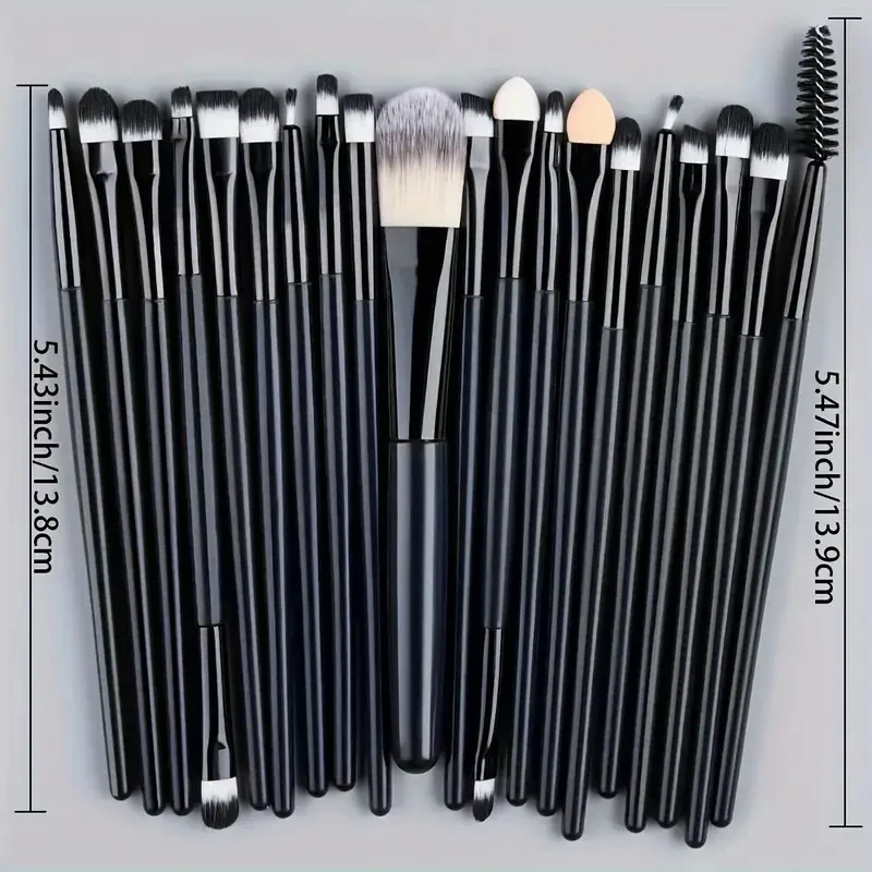 Set di pennelli per trucco occhi da 20 pezzi Pennello per ombretto per dettagli Pennello per trucco Bianco Ombretto ultra morbido Eyeliner Strumento per trucco per sfumare