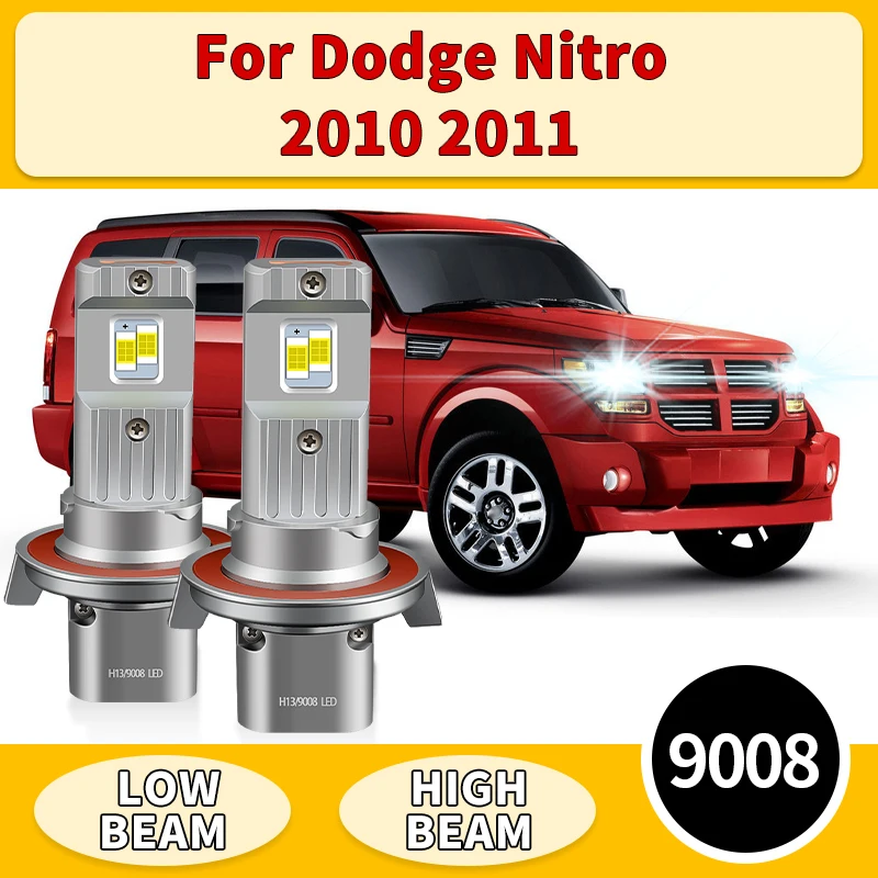 

2 шт. для Dodge Nitro 2010 2011 30000LM светодиодные фары H13 9008 автомобильный свет 6000K лампы дальнего ближнего света белые фары 12 В