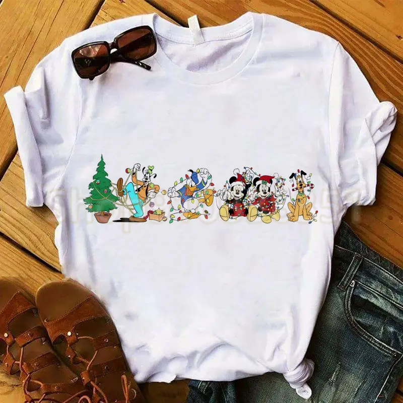 

Disney Trendy Casual Mickey 90 S Trendy Christmas Ladies Holiday Shirt Clothing Fashion 2025 New Year T-shirt Printed T-shirt