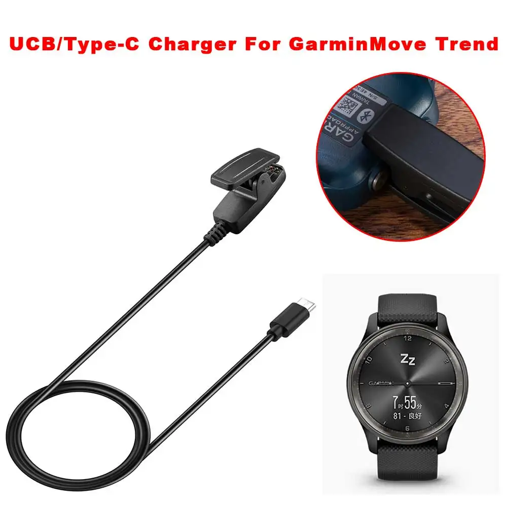 USB Type-C Charging Cable For Garmin vivomove Trend Lily Database Charger 5V For Garmin Forerunner 30 35 735XT 235 230 630 645