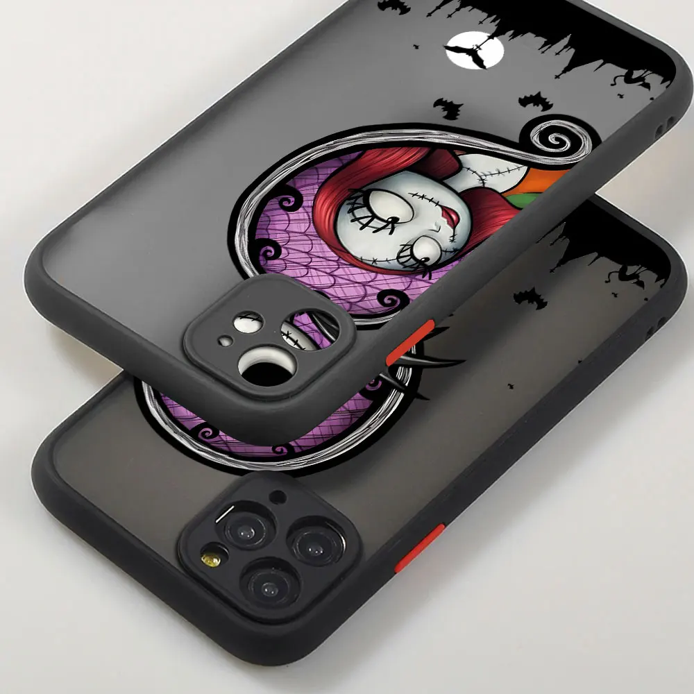 Matte Case for Apple iPhone 11 15 14 Pro Max 13 12 Mini 7 8 Plus XR X XS SE 6 6S Phone Cover Black Shell Jack Disney Skull