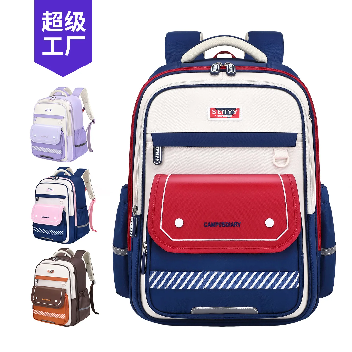 Ergonomic Large Capacity Backpack for Grades 1-6 Elementary Students,School Bag with Multiple Compartments for Boys & Girls