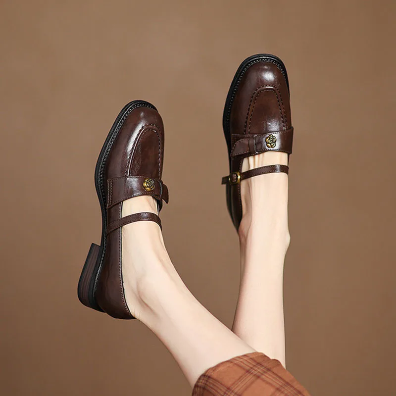 

Phoentin Элегантные женские офисные туфли, весна 2021, новые женские лоферы коричневого/черного цвета, большие размеры 42, 43FT4033