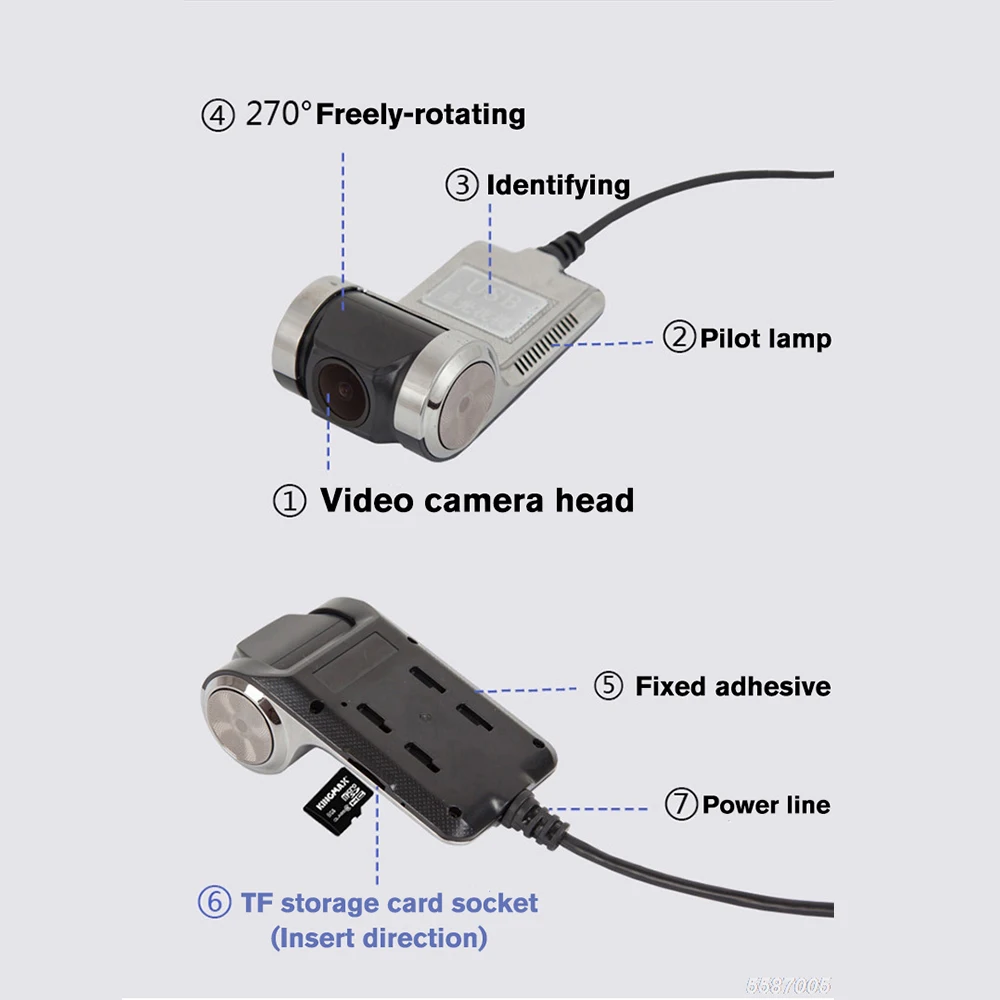 Car DVR ADAS LDWS Dash Cam Full HD 1080P Dash Cam For DVD Android Player Navigation Unit Auto Audio Voice Alarm Video Recording image 6