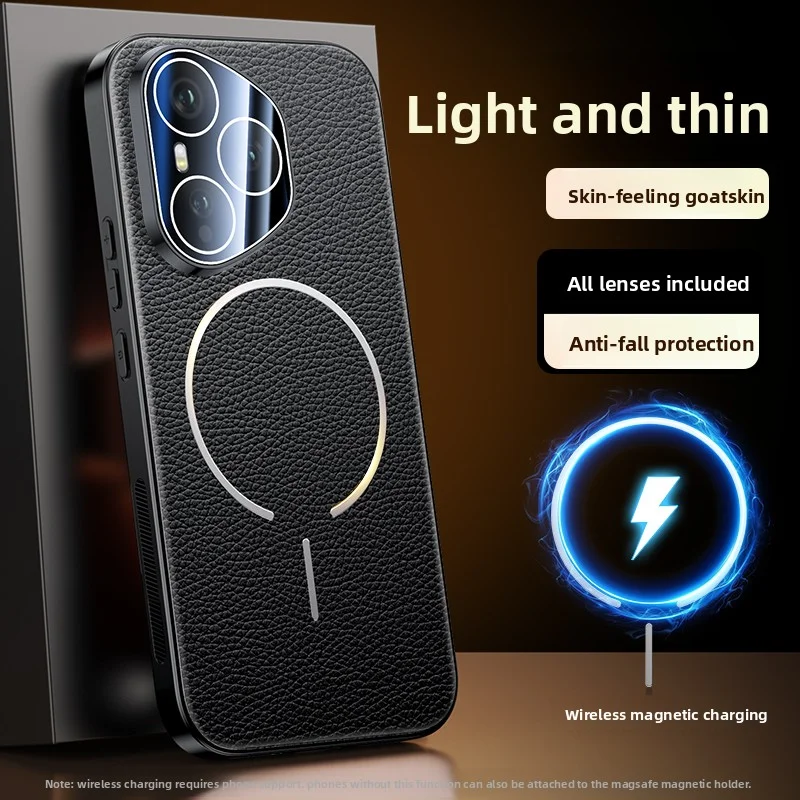 Für Huawei Honor 400 Pro Fall Luxus PU Leder Magnetische drahtlose lade Schutzhülle Zurück Abdeckung Für Honor 400 400 Pro Telefon Shell