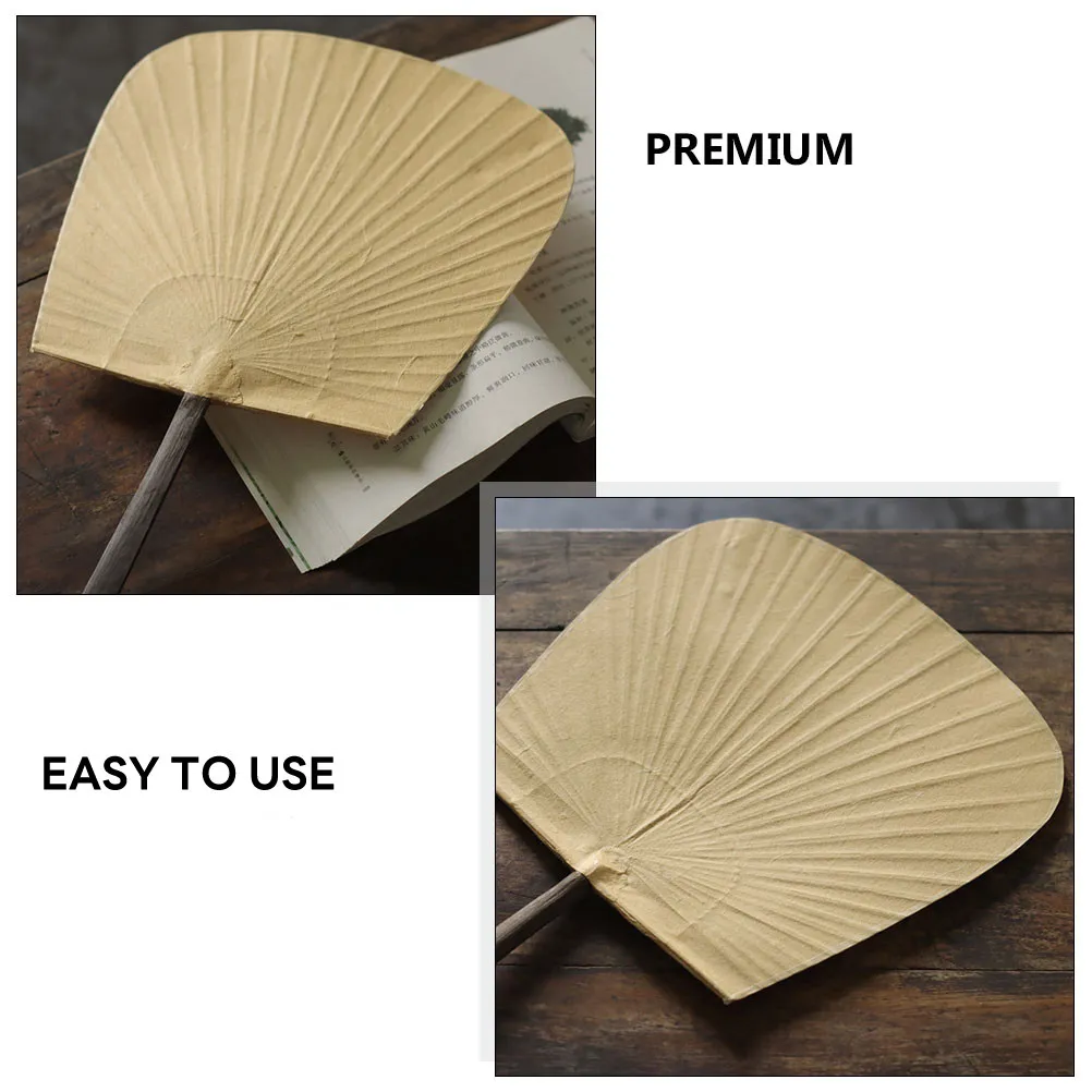 1Pcs Authentic Japanese Traditional Fan Handmade Circular Paper Fan with Bamboo Ribs for DIY Art Project Home
