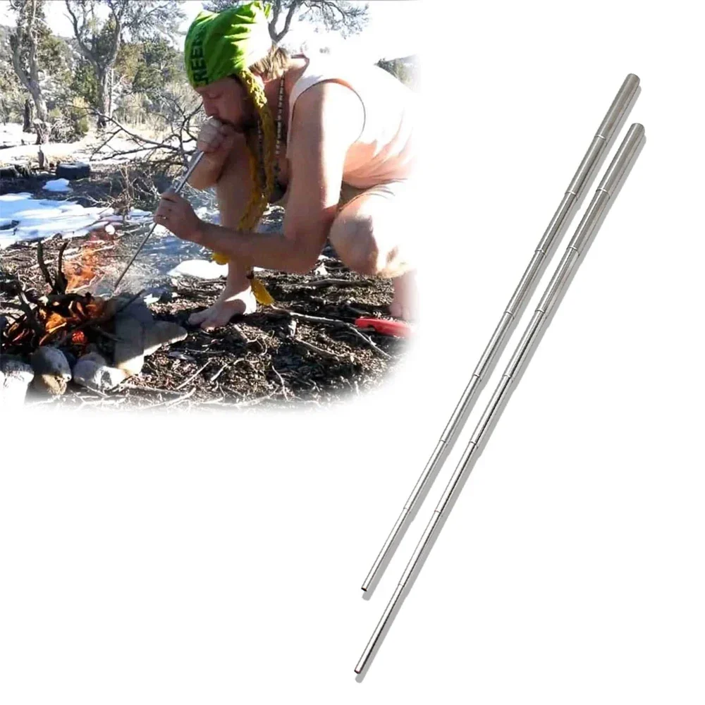 Outdoor Camping Blow Fire Tube Blowpipe Collapsible High Effective Tiny Beach Garden Tool Camping Equipment Blowing Fire Stick