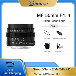 50mm F1.4 Tilt-Shift Manual Lens Large Aperture APS-C Lens with 2-in-1 for Nikon Z Canon RF Sony E A7III Leica M Sigma L Mount