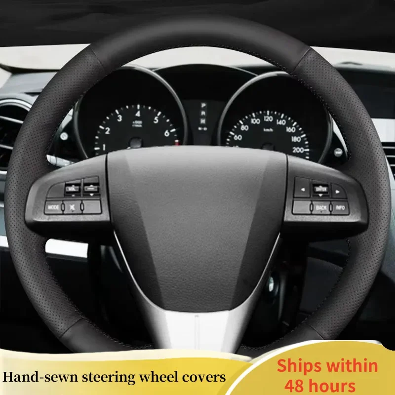 

Custom Genuine Leather Car Steering Wheel Cover For Mazda 3 Mazda CX7 2011 2012 2013 Auto Steering Wheel Cover Car Accessory