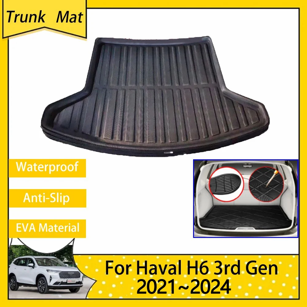 Car Boot Cargo Tray for Haval H6 3rd Gen 2021~2024 2022 Rear Trunk Mat Luggage FLoor Anti-slip Carpet Protector Auto Accsesories