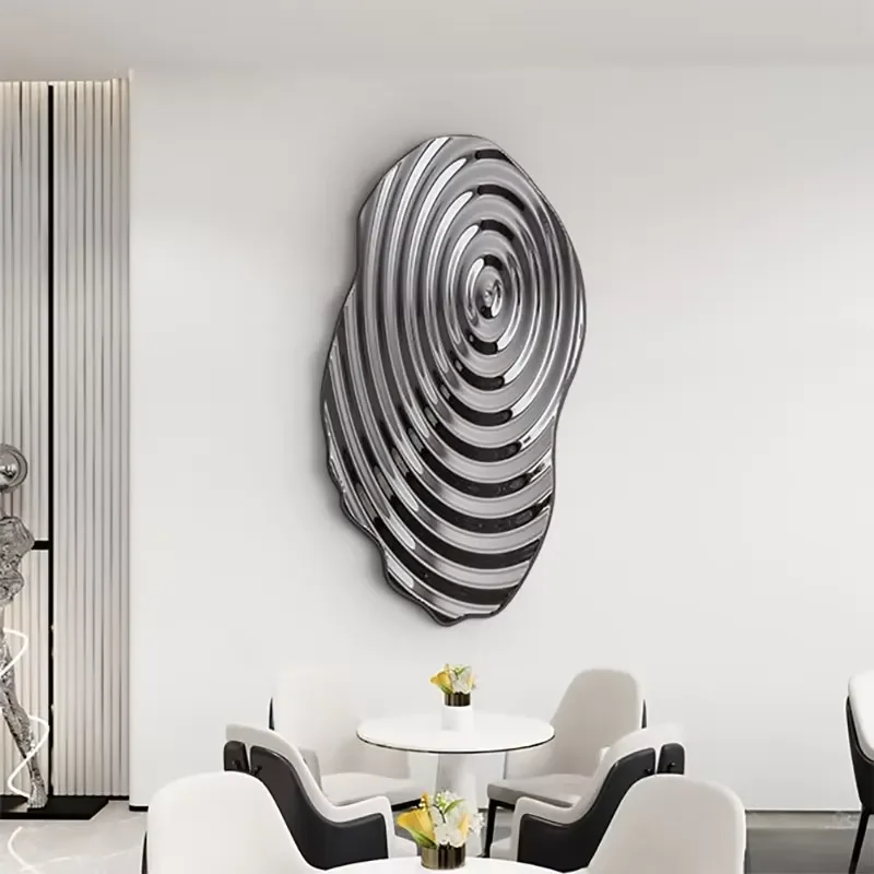 Metal Crafts Custom Color Size Modern Art 3D Decoration Abstract Fingerprint Wall Decorated Stainless Steel Sculptures