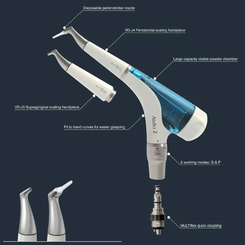 Dental Air Polisher Teeth Whitening Spray Sandblasting Machine Air Flow Prophy Unit Jet 4 Hole kavo quick connect dental Tools