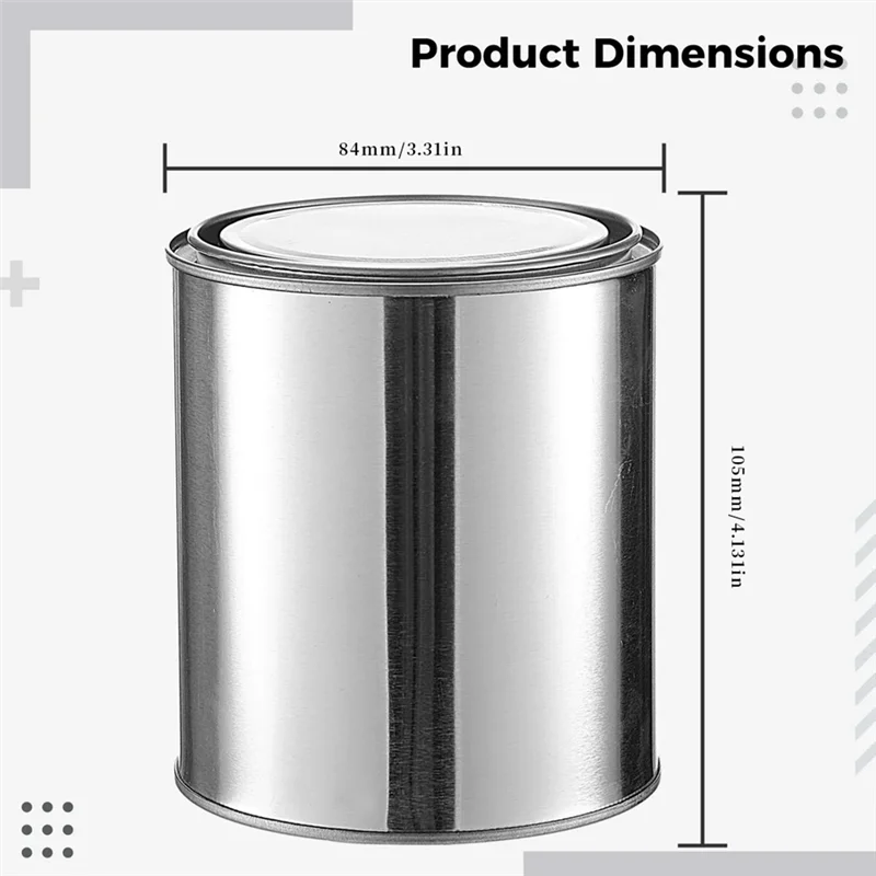 AEA4-12Pcs Metal Paint Cans 0.5L Empty Unlined Paint Cans Metal Paint Pails For Crafts DIY Projects Storage Containers