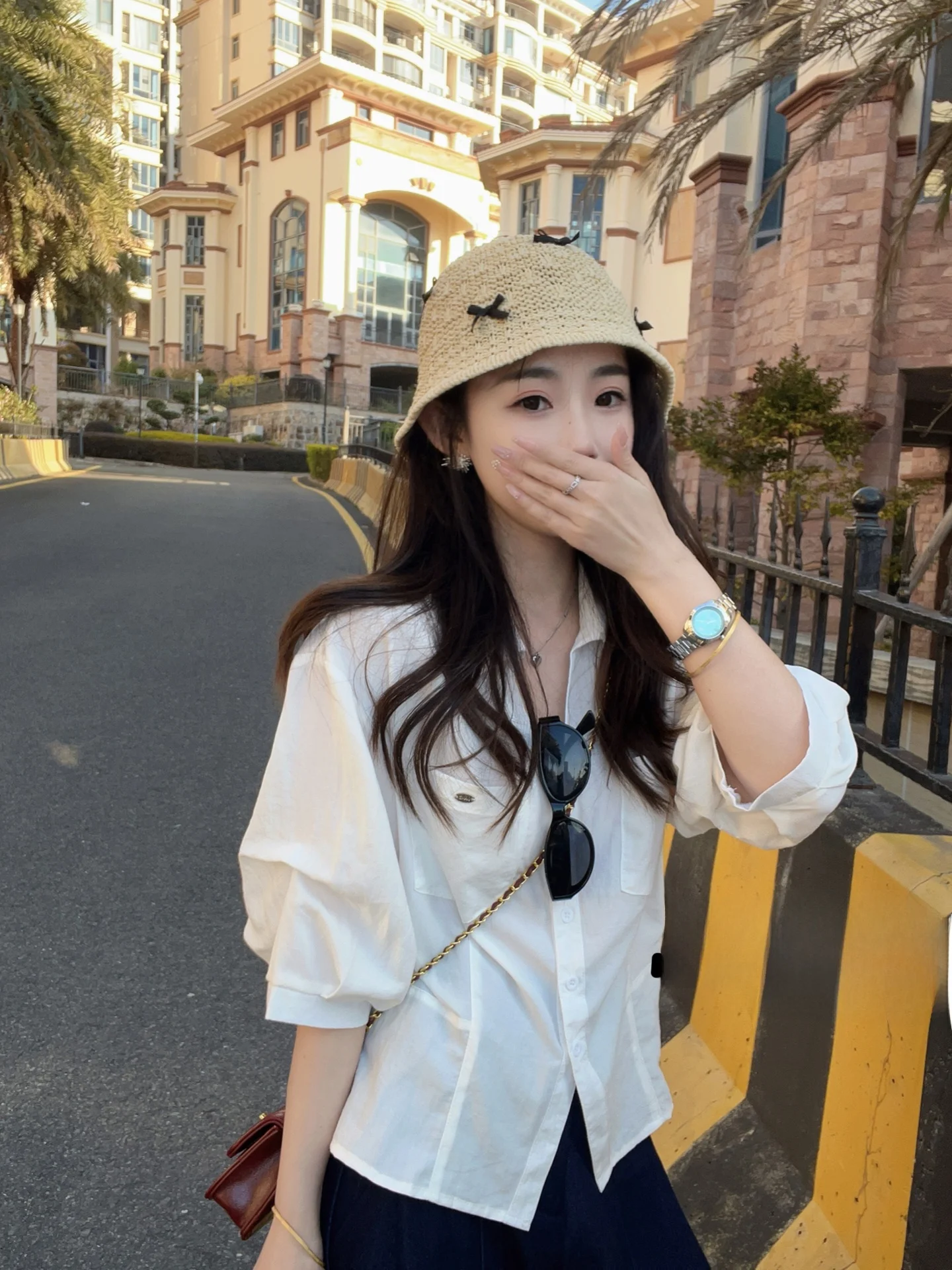 

Утягивающая хлопковая рубашка с коротким рукавом в корейском стиле, модная женская универсальная рубашка с эффектом утяжки талии для размеров 150XS