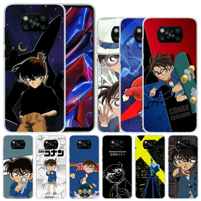 Anime Detective Conan Soft Cover for Xiaomi Poco X5 Pro X4 Gt X3 Nfc M5S Print Phone Case M4 M3 M2 F3 F2 F1 Mi Note 10 Lite Coqu