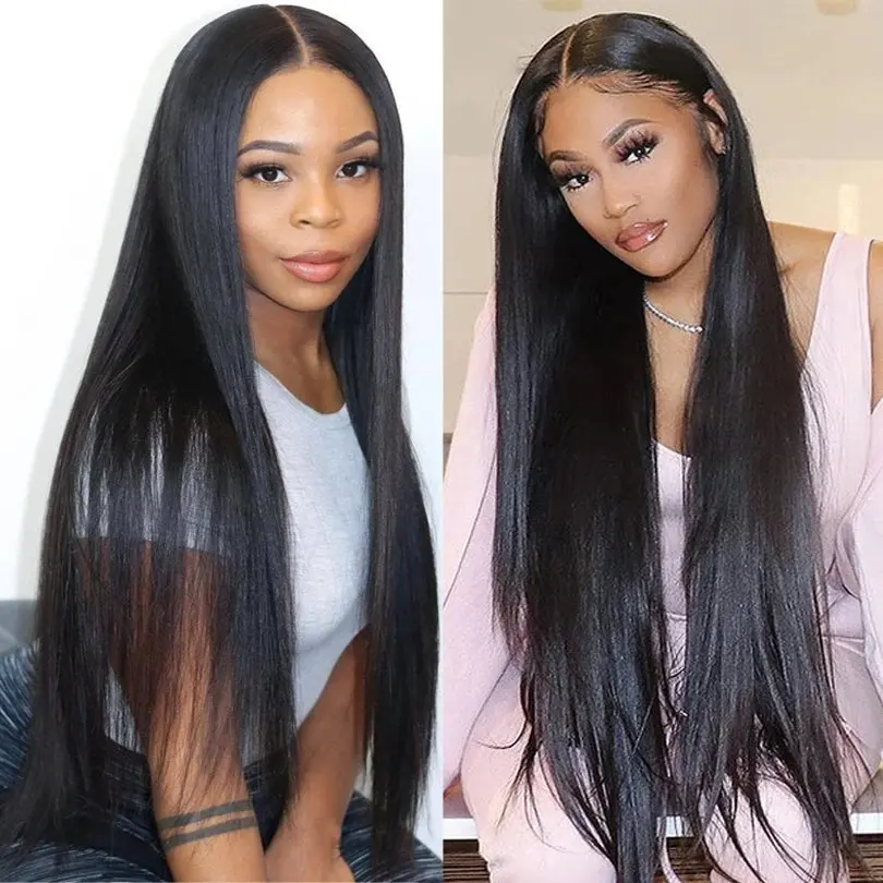 Melodie Bone Straight 13X4 HD Lace Frontal 13x6 Human Hair Wigs Glueless Transparent PrePlucked 150 Density