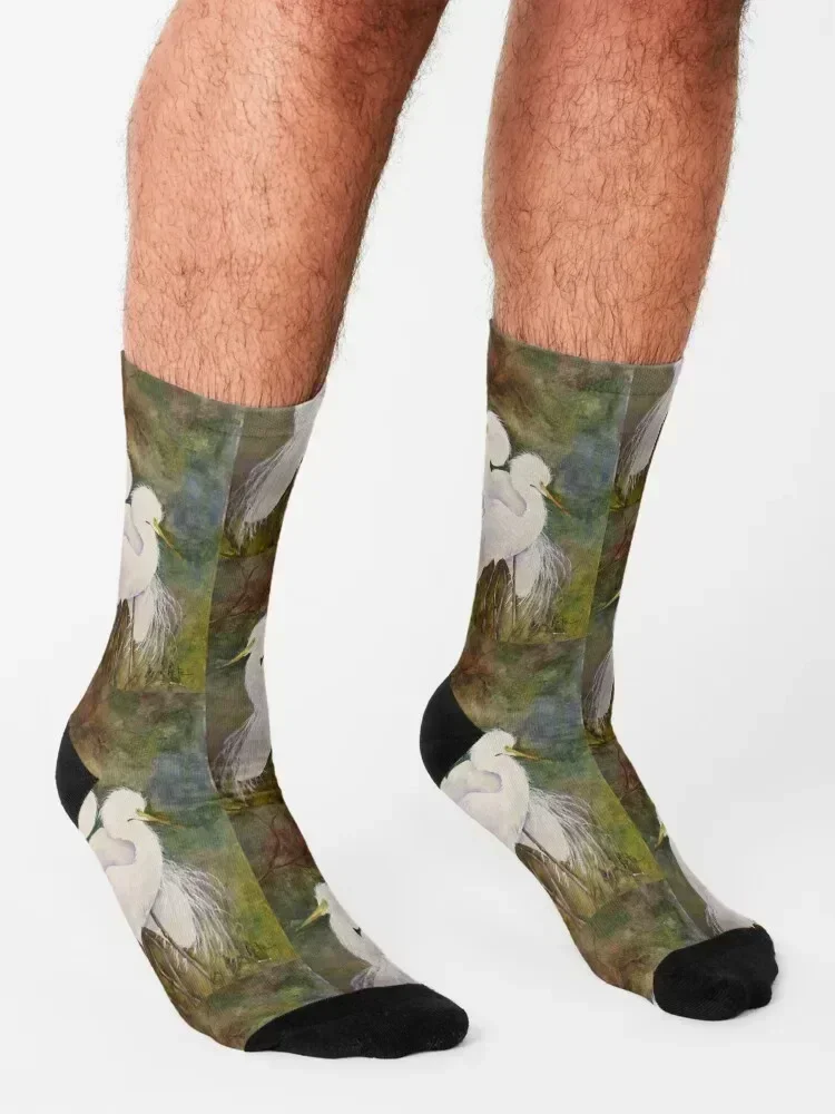 Snowy Egrets Socks cute cool tennis summer Boy Socks Women's