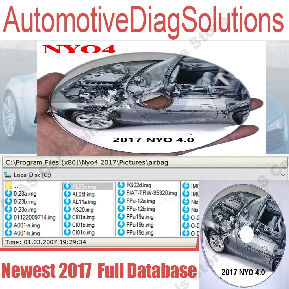 Software de reparación de datos de automóviles NYO 4 2017 con base de datos completa de Airbag, radio, tablero, IMMO y navegació