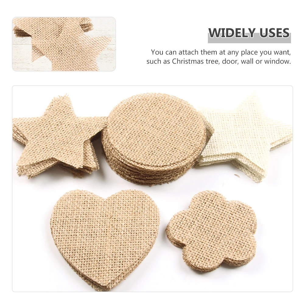 

20Pcs Burlap Star Decorations Unfinished Craft Cutouts Christmas Tree Ornaments Hanging Fabric Slices for DIY Wall Window