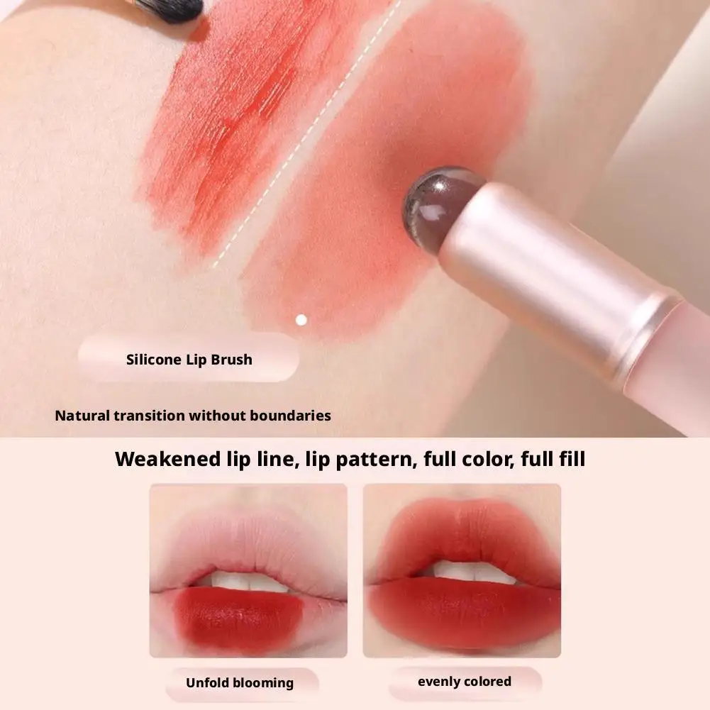 Siliconen lippenborstel met deksel, herbruikbare schuine concealerborstel Siliconen make-up applicatortool Draagbare lippenborstel voor lippenbalsem