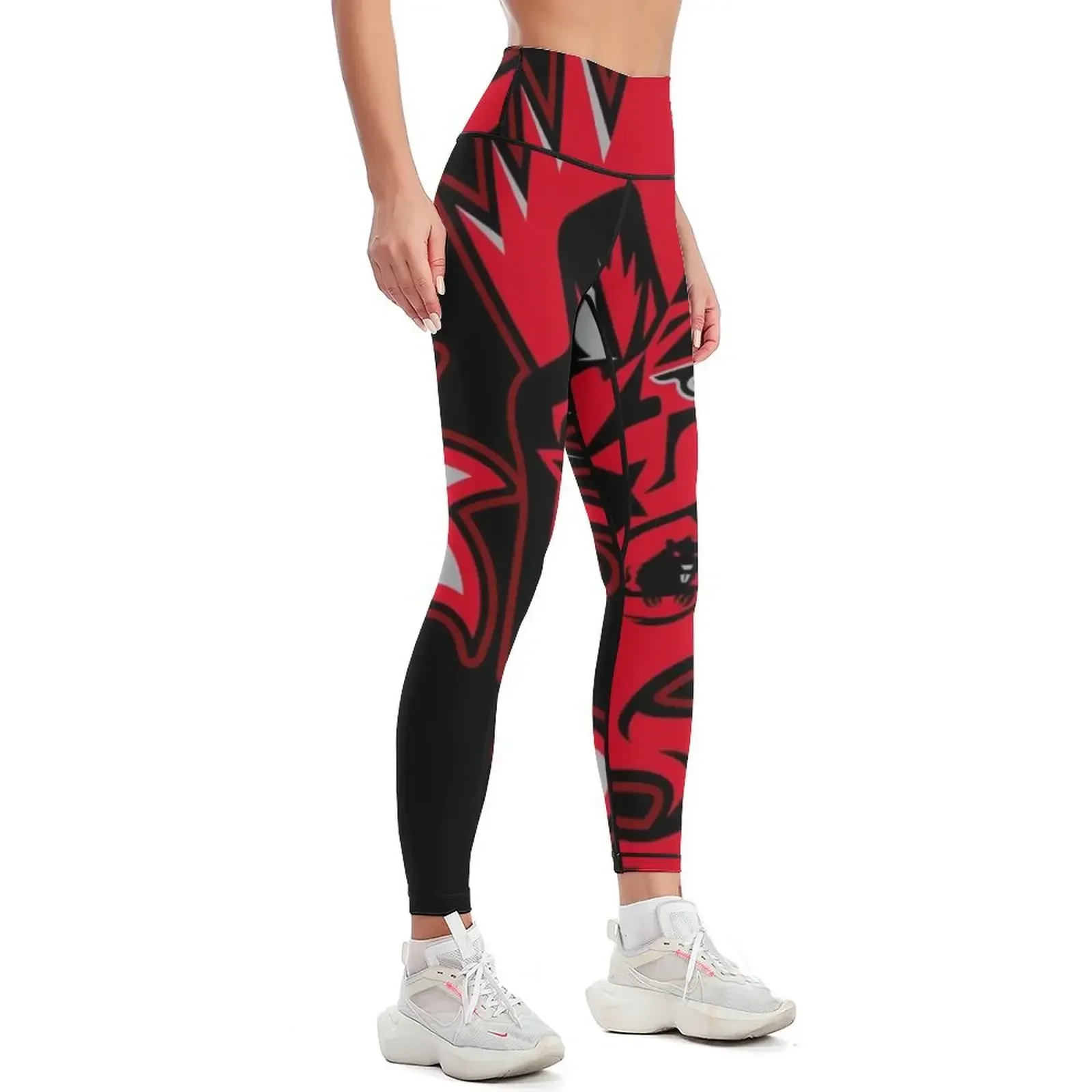 red Evil clown graphy, scary clown, fictional Character Leggings Women sportwear workout clothes for Womens Leggings