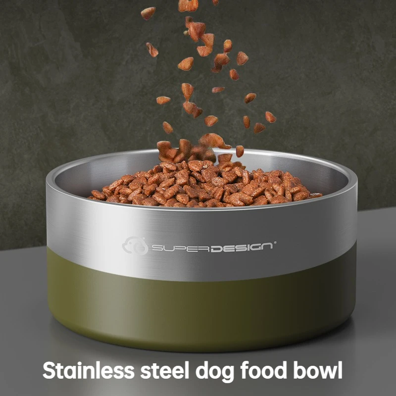 

Stainless Steel Pet Bowl Cats Dogs Drinking Water Feeding Prevent Slipping Double-layer Prevent Knocked Easy Clean Pet Products