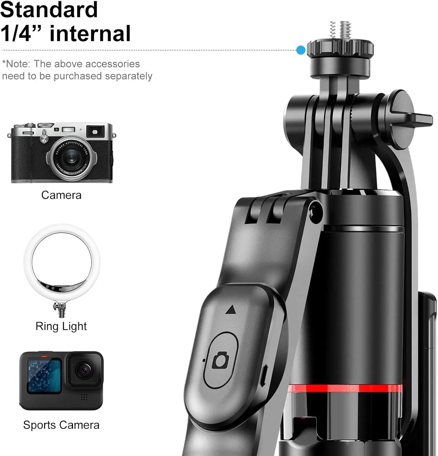 F16 Stable Tripod Balanced and Stable Shooting Selfie Stick 360 ° Panoramic Shooting 1708mm Cell Phonefor Video Recording