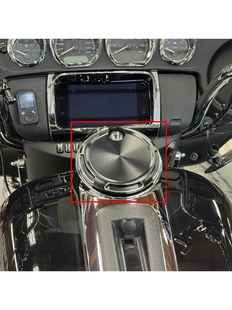 Motorfiets Accessoires Brandstoftank Console Deur Cap Aluminium Voor Harley Touring 2008-2024 Street Glide Electra Glide Ultra Limited - afbeelding 2